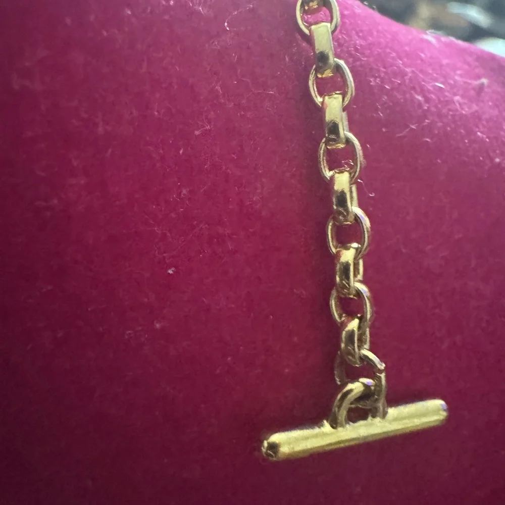 Givenchy Gold Tone Pendant Necklace with Black, Yellow, Green, and Blue Stones - Picture 7 of 7